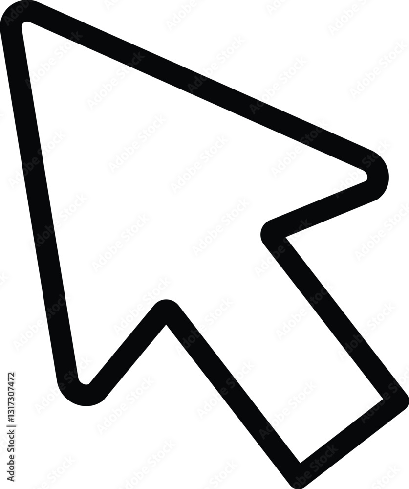 Fototapete line cursor icon. Computer mouse click cursor. Load symbol.  Cursors icons click . Clicking cursor, pointing hand clicks icon