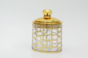 Aesthetic jar with luxurious gold decoration