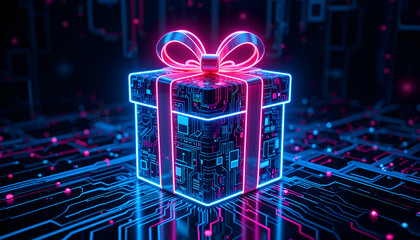 A light 3d gift box with a light green and red ribbon, a perfect present for any wedding, birthday or other occasion with 3d background