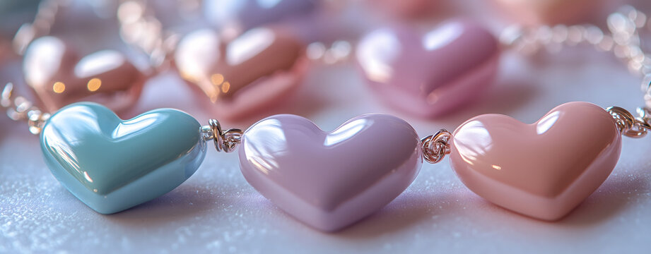 Heart-shaped chocolates with elegant jewelry and luxurious decorations