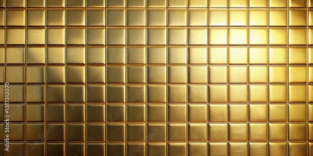 Leinwandbilder A Seamless Pattern of Shiny Gold Squares With a Subtle Embossed Texture and a Gradient of Light