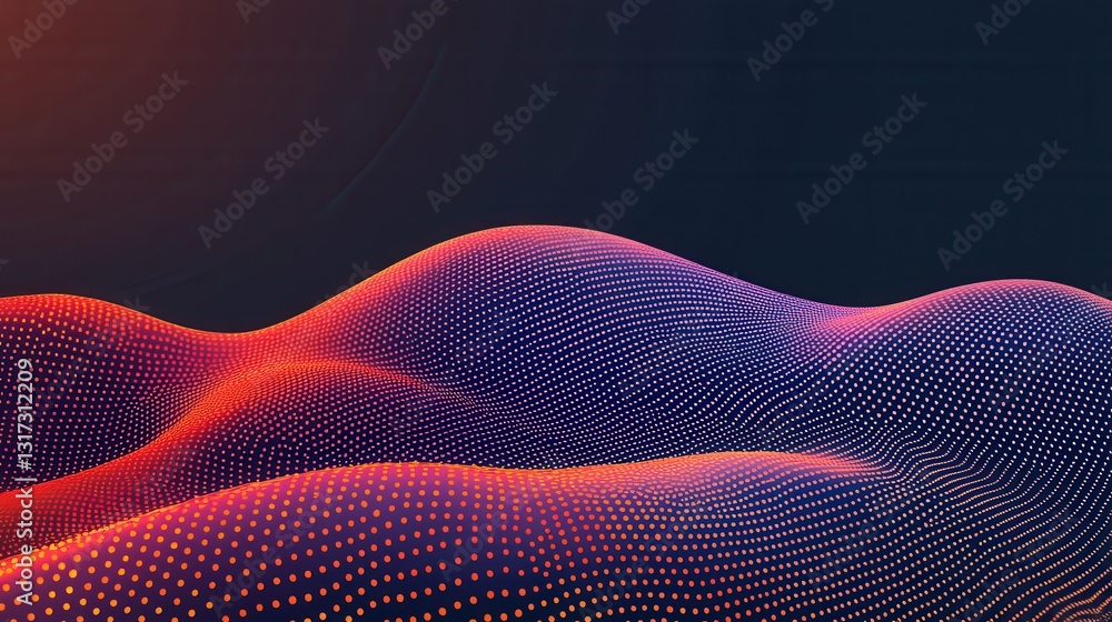 Poster abstract concept of digital waves in futuristic colors and patterns