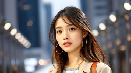 Chic city portrait capturing modern urban style