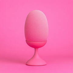 A pink egg capturing attention with a unique visual appearance representing the concept of speech synthesis technology