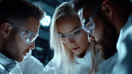 Collaborative team of diverse individuals analyzing computer screen together to enhance safety protocols in the workplace