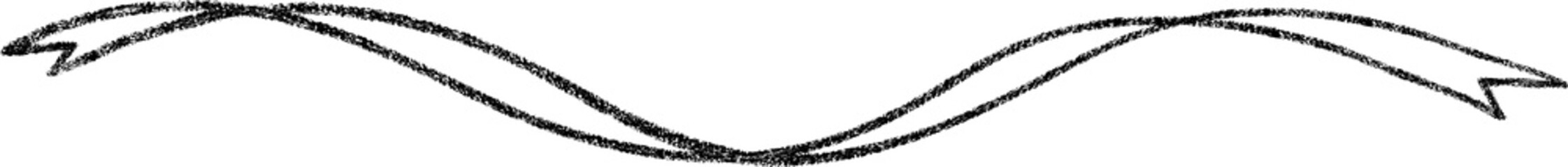 Crayon Sketch Wave Ribbon Hand Drawn Textured Illustration