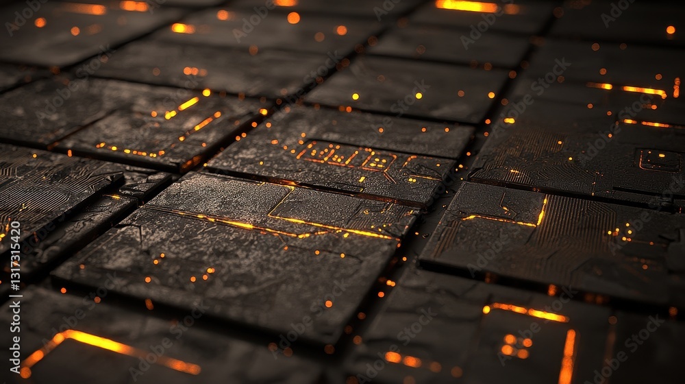 Aufkleber abstract dark surface with glowing patterns and textures