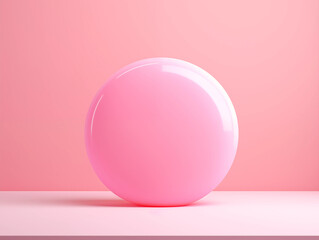 Obraz premium Pink Sphere on Pink Surface Minimalist Product Display