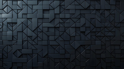 Dark Gray And Black Abstract 3D Geometric Background With Triangles Squares And Polygons Intricate Pattern Modern Design