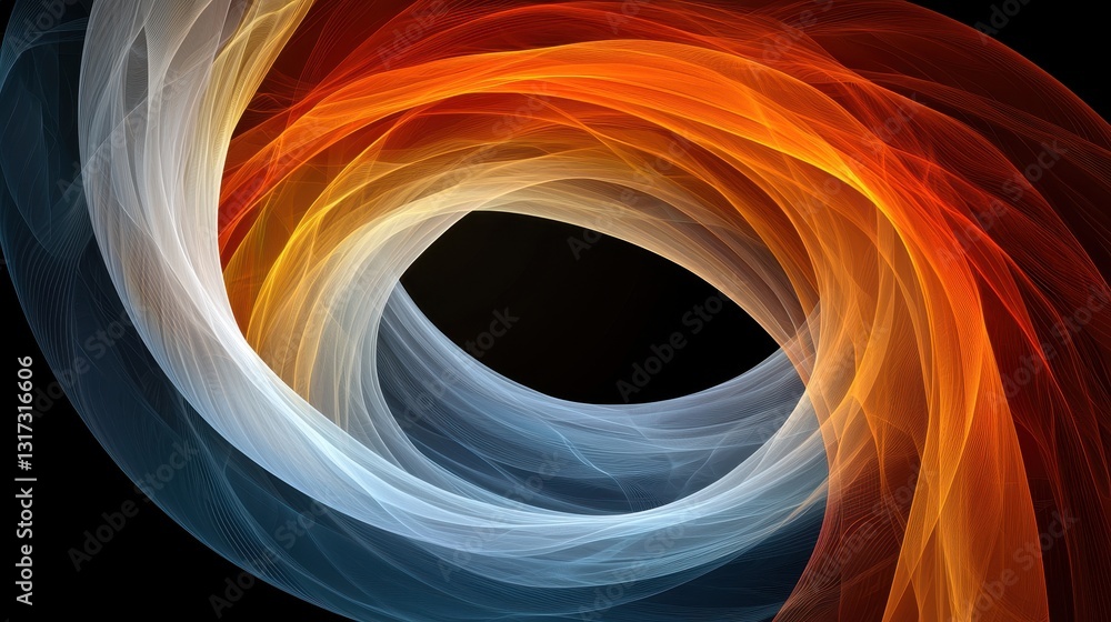 Poster abstract colorful wave formations in dynamic fluid movement design