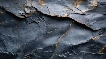 Closeup background of dark black slate with visible details and textures- capturing intricate...