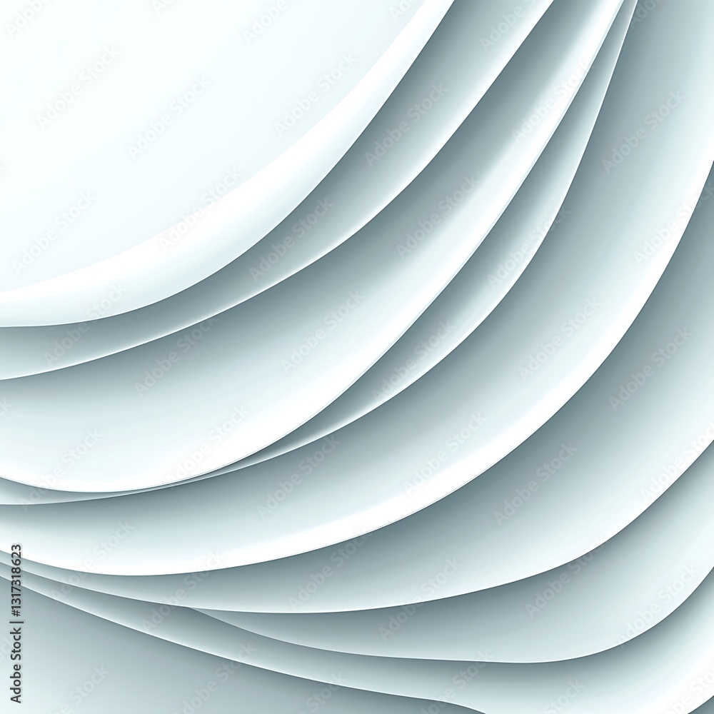 Aufkleber softly curved layers of light blue paper creating a calm and serene abstract background