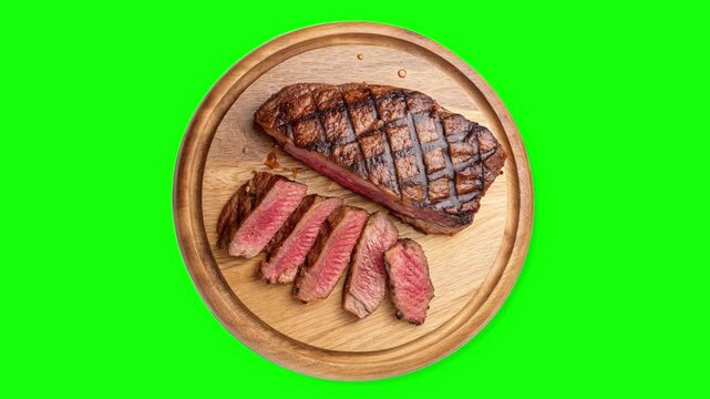 Juicy grilled picanha steak - medium rare, mouthwatering crust. Grilled to medium rare, the picanha is a juicy and flavorful steak with a delicious crispy crust with a rich brown color.