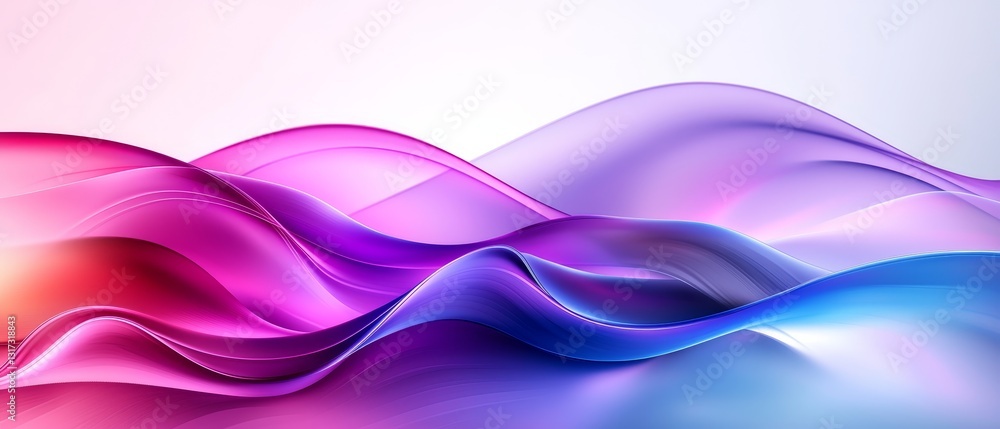 Aufkleber dynamic abstract gradient waves digital art soft toned background creative environment artistic view