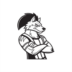 Fierce Blue Wolf Vector Illustration