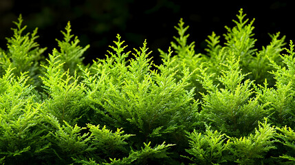 Green hedge sunlight garden backdrop