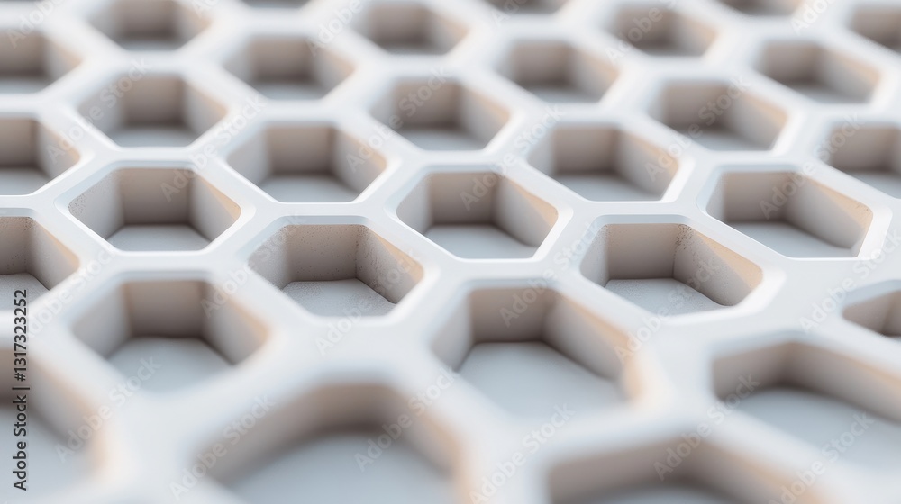 Aufkleber close-up view of textured honeycomb pattern on light surface