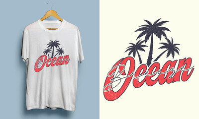 Retro Vintage Summer Beach  Trendy Typography T Shirt Design