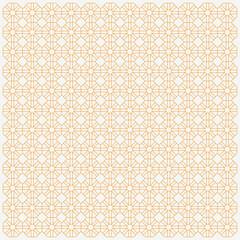 Intricate Geometric Pattern with Symmetric Repeating Design, Ornamental Lattice, Islamic Art Inspired, Decorative Grid, Abstract Line Art, Tessellated Structure, Octagonal and Circular Motif, Gold Lin
