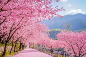 Beautiful sakura blossoms in full bloom, showcasing the delicate and iconic beauty of Japanese cherry trees. A symbol of spring, renewal, and fleeting elegance.