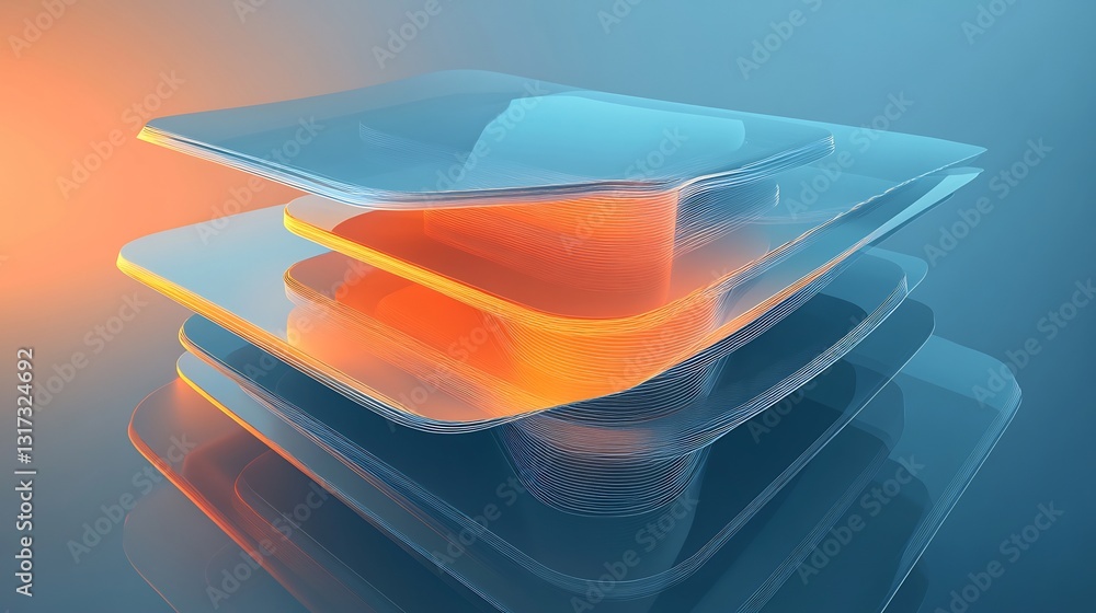 Fototapete Abstract rendering of Six Sigma methodology featuring layered shapes symbolizing quality control process improvement