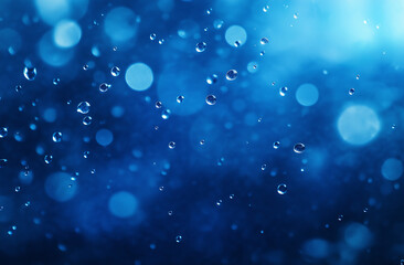 Dark Blue Abstract Background with Water Droplets, Fog, and Bubbles &ndash; High-Quality Texture for Design and Creative Projects







