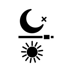 Night day sun icon on white background