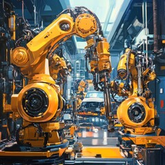 Fototapeta premium A high-rise green building with wind turbines integrated into its smart construction.