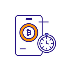 Time is Money Bitcoin Clock Icon for Urgent Investment Timing