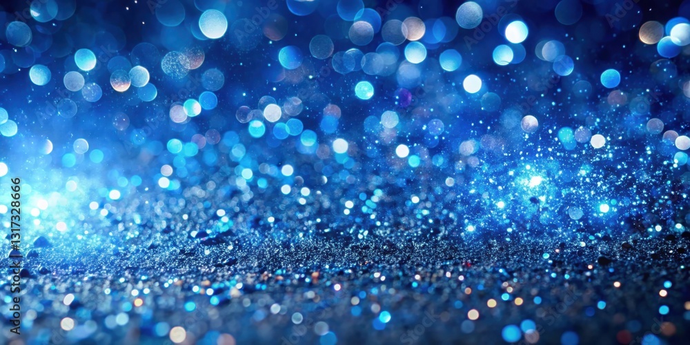 Aufkleber A mesmerizing abstract background of blue sparkles and bokeh lights, creating a dazzling and ethereal atmosphere.