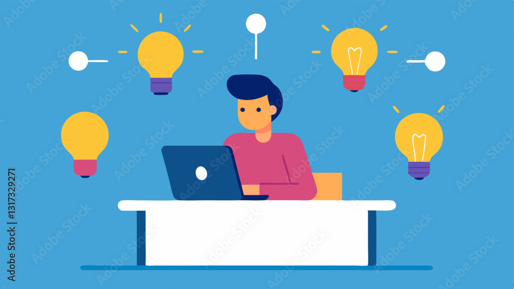 Aufkleber idea submission portal a person sitting at a desk accessing an online platform where individuals can