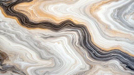 Abstract Wavy Patterns in Earthy Tones with Yellow Highlights