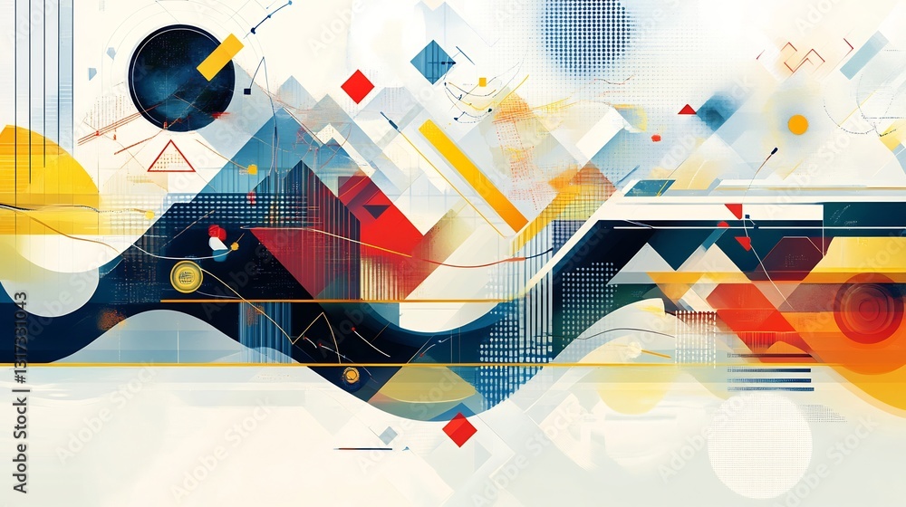 Aufkleber Abstract representation of business strategy featuring flowing geometric pattern symbolizing organizational planning growth