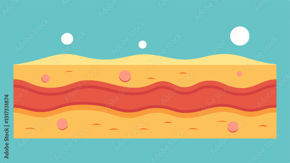 Poster skin layers animation an animatedstyle illustration where skin layers transform from a cled uneven t
