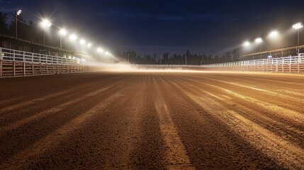 Obraz premium Dusty rodeo arena at night (1)