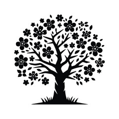 Elegant Black and White Tree Silhouettes for Design