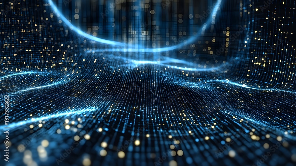 Aufkleber a futuristic illustration of big data technology and data science, representing digital innovation a