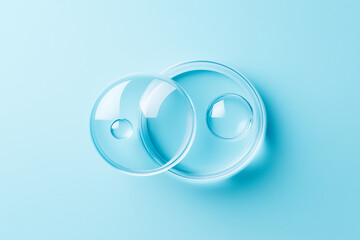 Abstract Blue Glass Circles Bubbles, Lenses, and Spheres