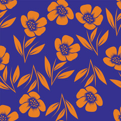 Exotic hand drawn flowers, seamless patterns with floral for fabric, textiles, clothing, wrapping paper, cover, banner, home decor, abstract backgrounds. Vector illustration.