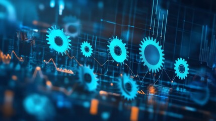 Abstract representation of productivity tools highlighting symbolic gears interlocking shapes operational efficiency