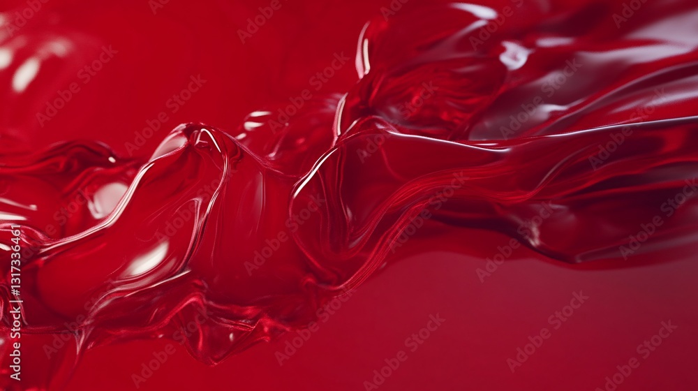 Poster abstract crimson liquid flowing dynamically: a study in red hues and fluid dynamics