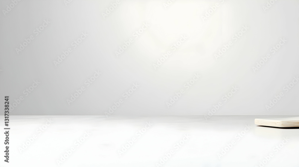 Poster bright empty white studio background with subtle gradient lighting and smooth surface ideal for prod