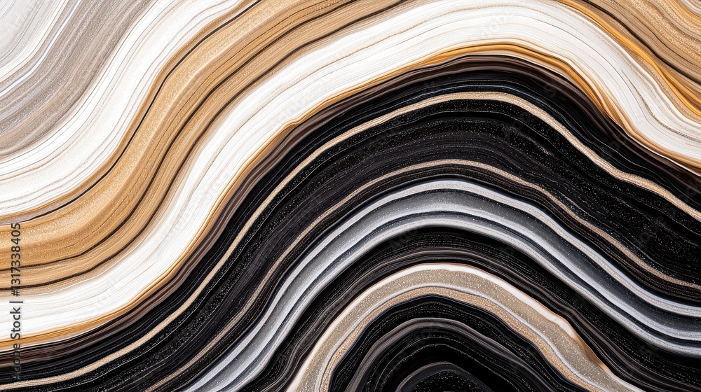Poster abstract wave pattern in earthy tones and smooth lines