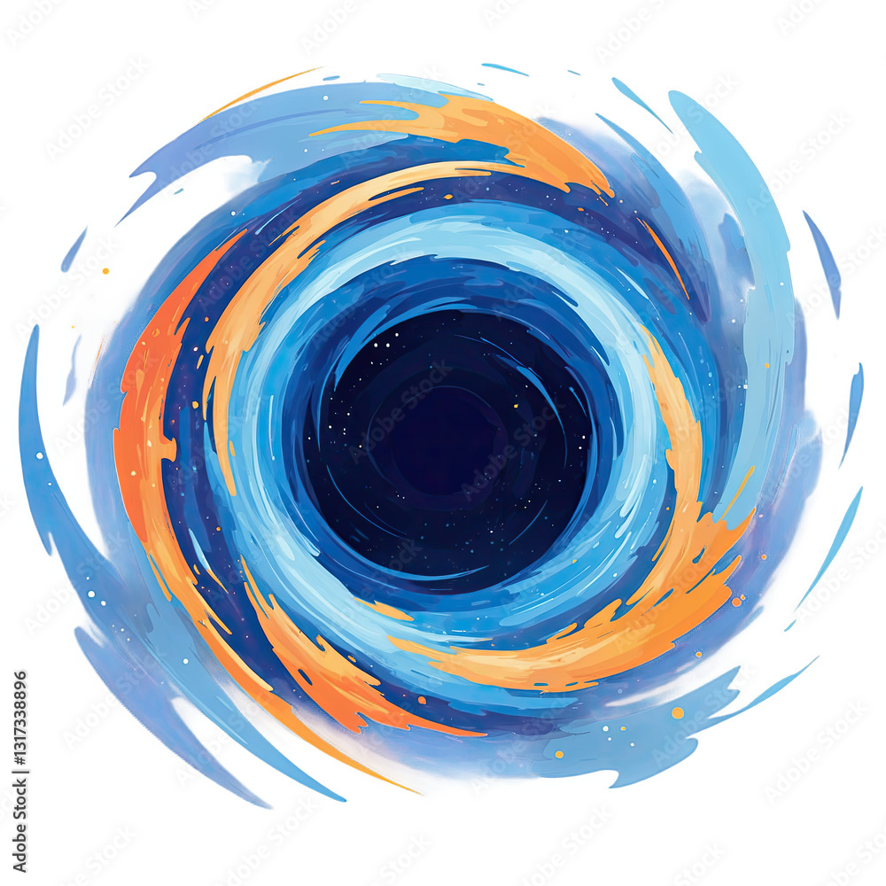 Aufkleber vibrant swirl of blue and orange colors creating a dynamic abstract vortex design, illustrating move