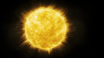 Fototapeta premium Radiant sun against a black background, captivating display of light and contrast