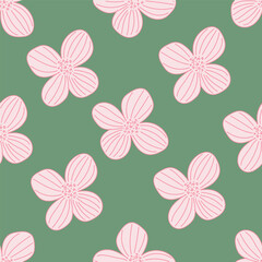 Fototapeta premium Exotic hand drawn flowers, seamless patterns with floral for fabric, textiles, clothing, wrapping paper, cover, banner, home decor, abstract backgrounds. Vector illustration.