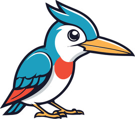 Obraz premium A cartoon woodpecker illustration, A cute woodpecker character design
