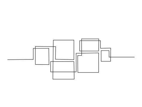 Continuous one line drawing of abstract wall frame.Interior picture frame in single line draw illustration. Editable stroke.