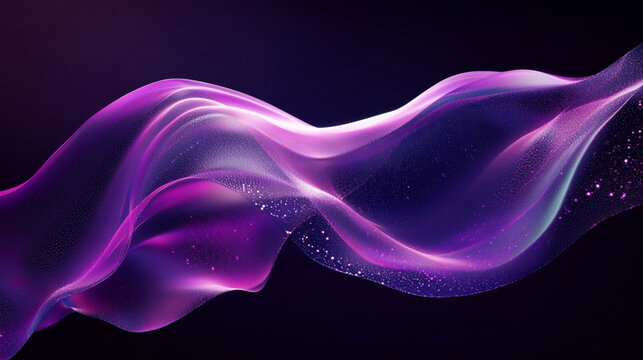 Futuristic abstract wave in purple tones with a soft flowing motion, creating a visually appealing digital art piece.