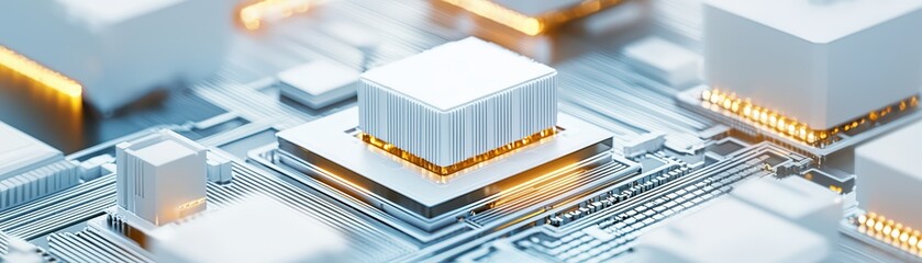 3D Futuristic Factory with Self-Replicating Technology in a High-Tech Environment